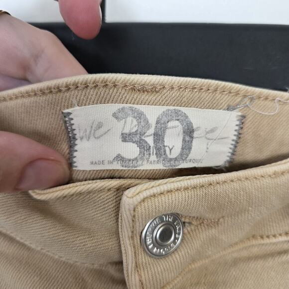 We The Free Tan Skinny High Rise Raw Hem Casual Neutral Ankle Jeans Size 30 - Picture 2 of 6